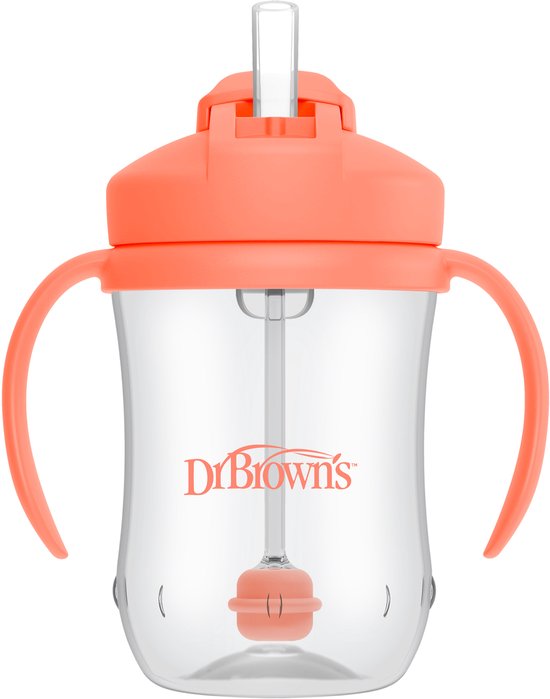 Dr. Brown's Baby's eerste rietjesbeker | coral