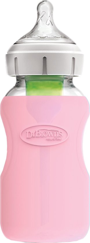 Dr. Brown's Flesbeschermer - Brede halsfles - 270ml - Roze van Merkloos