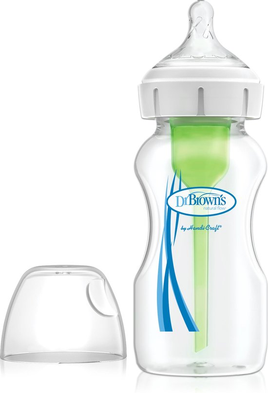 Dr. Brown's Options+ Anti-Colic Babyfles - Brede halsfles - 270ml van Dr. Brown's