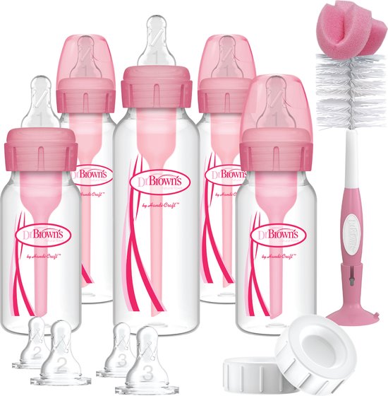 Dr. Brown's Options+ Giftset Standaardfles roze van Dr. Brown's