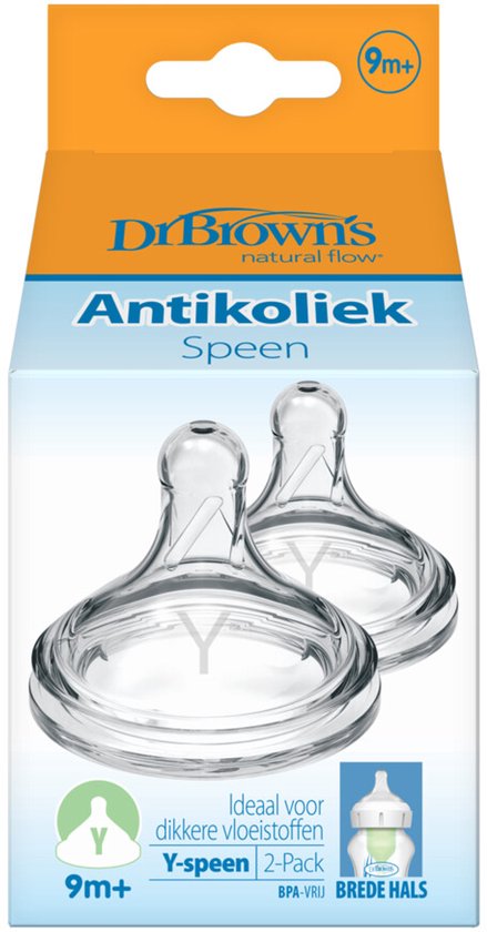Dr. Browns Options+ Speen Y-cut Brede Halsfles Transparant - 2 x 2 stuks - Voordeelverpakking van Merkloos