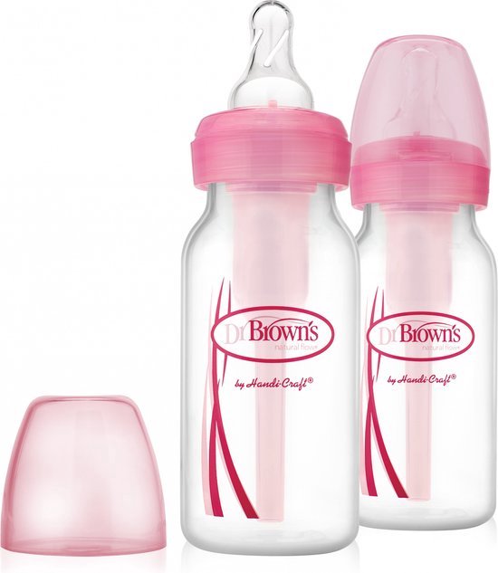 Dr. Brown’s – Standaardfles 120 ml roze duopack Options Bottle van Dr. Brown's