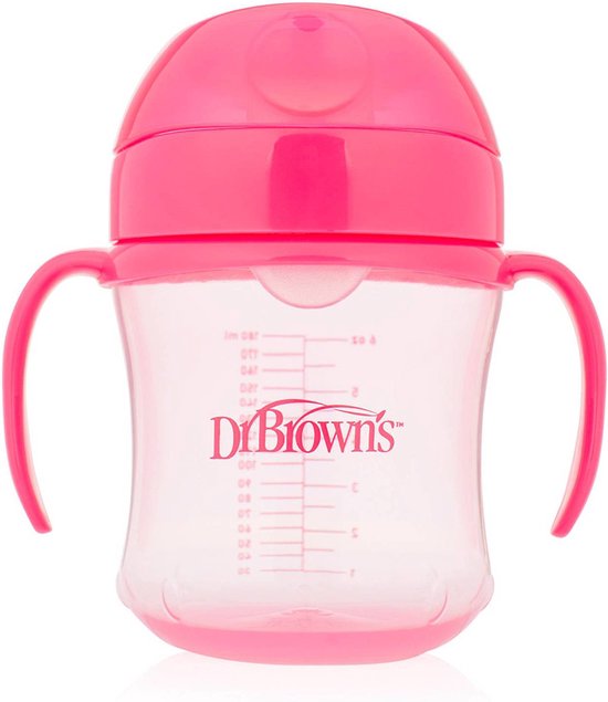 Dr. Brown's Tuitbeker - 6+ maanden - Zachte tuit - Roze - 180ml van Dr. Brown's