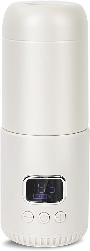 Draadloze draagbare fleswarmer, 400 ML fleswarmer, instelbare temperatuur 37°C tot 55°C, ideaal voor reizen