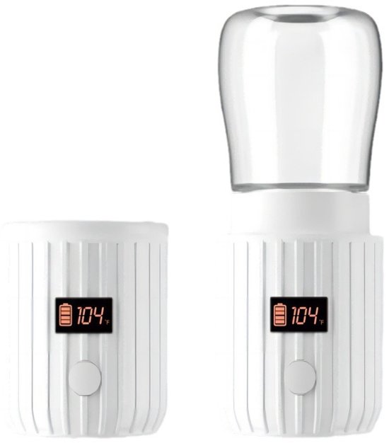 Draadloze elektrische fleswarmer, USB-oplaadbaar, snelle draadbare verwarming, 4 temperatuurinstellingen van Merkloos