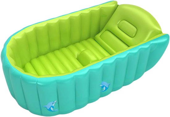 Draagbaar Babybadje - Opblaasbadje Kinderbad - Veilig Baden - Heupsteun Rugleuning - 90x55x30cm - Multicolor