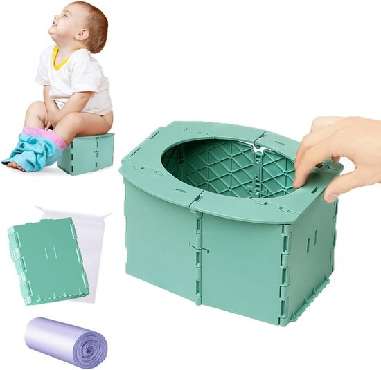 Draagbaar kindertoilet opvouwbaar – klaptoilet voor onderweg – BPA-vrij babypotje voor thuis en reizen