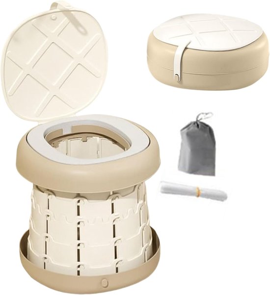 Draagbaar Potje - Opvouwbaar Toilet - Kinderen Zindelijk - Direct Bruikbaar - Compact Ontwerp - Lichte Koffie