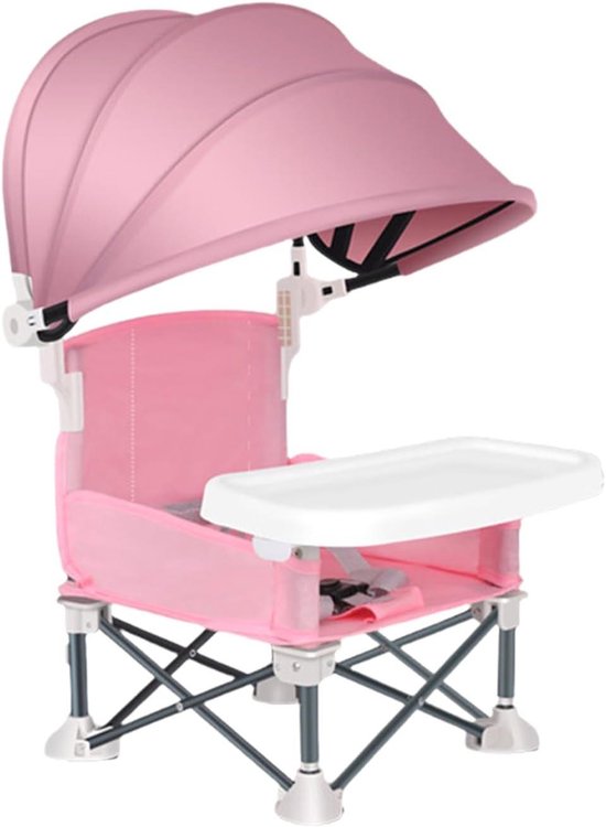 Draagbare Baby Eetstoel - Peuter Reisstoel - Buiten Eten - Opvouwbaar Met Luifel - 39 x 18 x 39 cm
