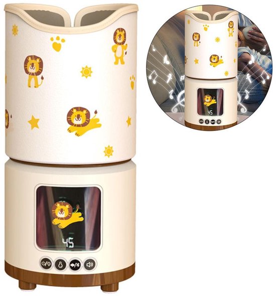 Draagbare babyflesverwarmer met 4 temperatuurinstellingen, witte ruis, Bluetooth en lcd-display. van Merkloos