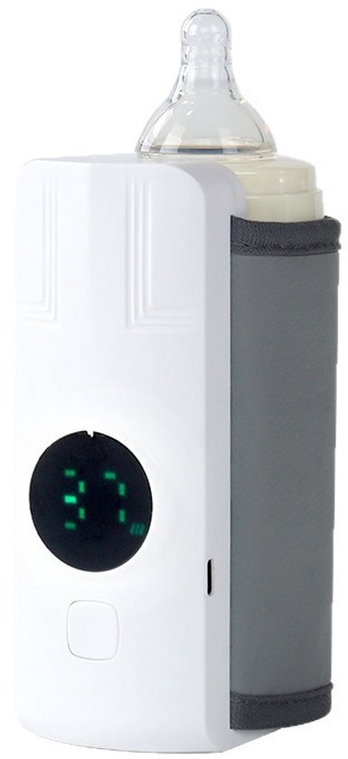 Draagbare flessenwarmer, handig om mee te nemen onderweg, 6 temperatuurinstellingen voor snelle verwarming en nauwkeurige temperatuurregeling, 18 watt. van Merkloos