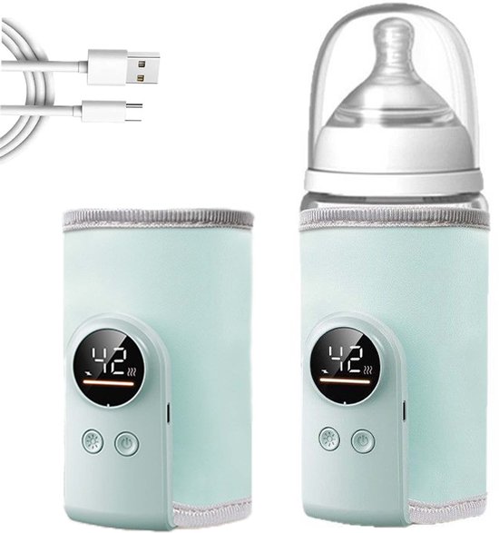 Draagbare flessenwarmer met AI-gestuurde, nauwkeurige temperatuurregeling voor snelle verwarming, zodat u altijd en overal comfortabel kunt voeden. Instelbare capaciteit voor het verwarmen van melk zonder water (groen). van Merkloos