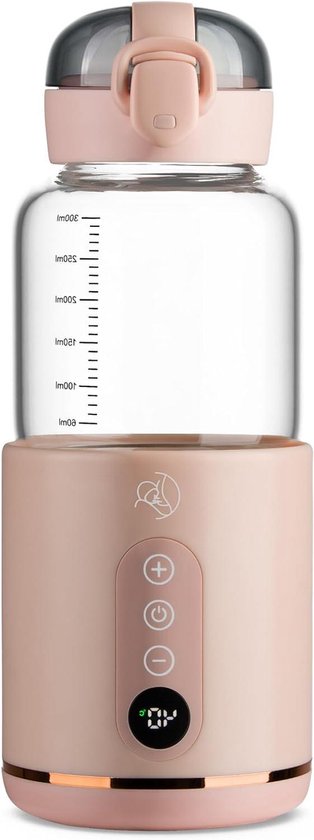 Draagbare Flessenwarmer - Mobiele Warmer - Babyvoeding Opwarmen - Snel Warm in 8 Minuten - 1 kg - Roze