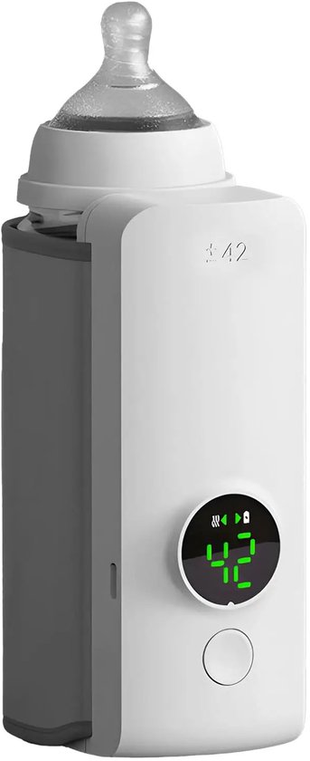 Draagbare Flessenwarmer Onderweg - Flesverwarmer - Flessenwarmer - 4 Temperatuurniveaus - USB Oplaadbaar - Draadloos van Alecto