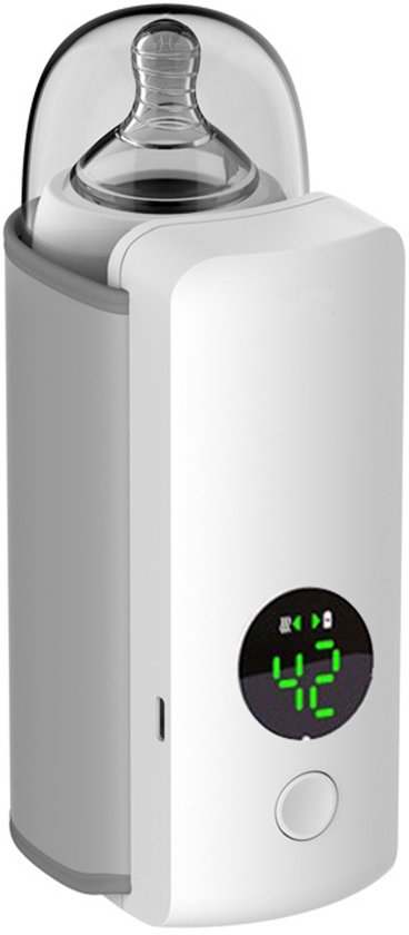 Draagbare Flessenwarmer voor Melk, Elektrische Flessenwarmer voor Moedermelk, 6000mAh Reisflessenwarmer, Draadloze Draagbare Flessenwarmer voor op Reis, Flessenwarmer voor Onderweg