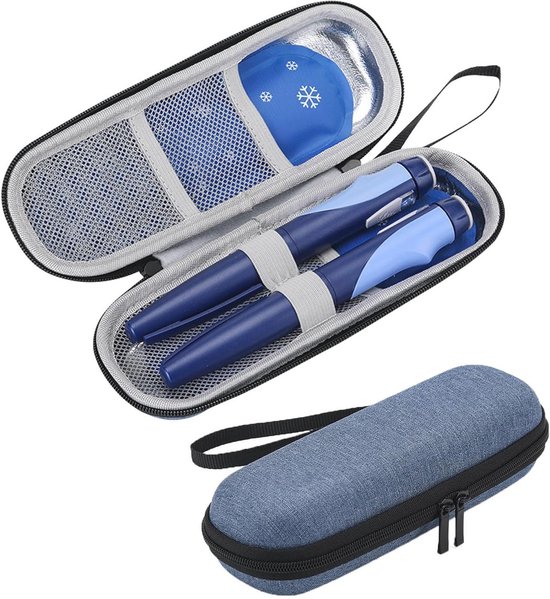 Draagbare Insuline Koeltas voor Diabetici - Reistas voor Medicijnen en Thermotas, Blauw