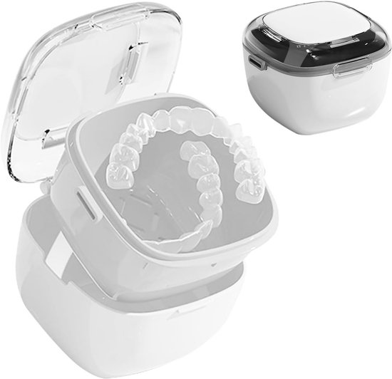 Draagbare Prothesendoos met Zeef - Onzichtbare Beugels Opbergdoos voor Orthodontische Houder