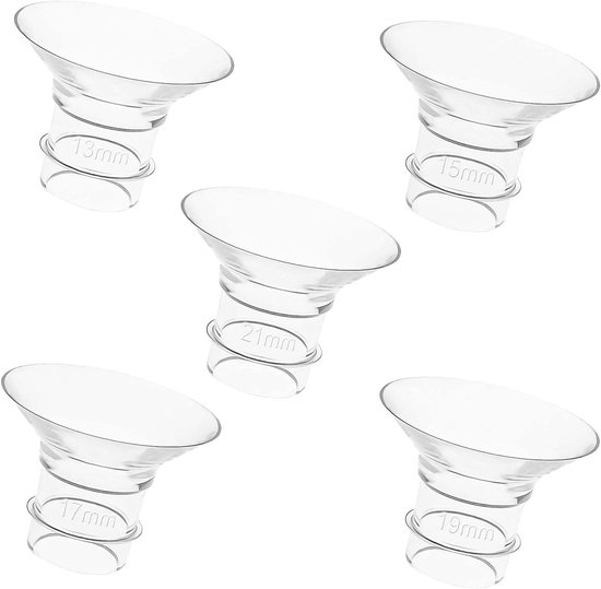 Draagbare Silicinen Borstkolf Flens Inzetstukken - 5 Stuks, Voor 13/15/17/19/21 mm van Merkloos