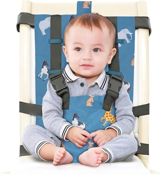 Draagbare stoffen kinderstoel voor baby en peuter - Opvouwbare boosterstoel voor elke stoel met rugleuning van VEEYOO