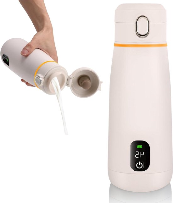 Draagbare USB-flessenwarmer 350 ml - warmhoudfunctie tot 24 uur - instelbaar van 37 °C tot 55 °C Sosher-EU