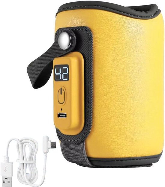 Draagbare USB Flessenwarmer voor Baby's - Temperatuurweergave en Verhitting van Melk en Babyvoeding