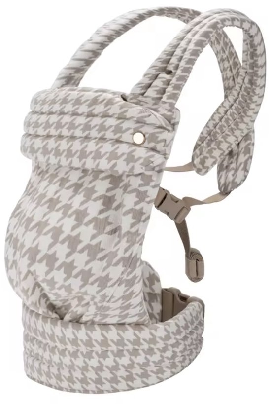 Draagzak baby - Beige - Geruit - Voorkant en achterkant - Comfortabel - Makkelijk te dragen van Merkloos