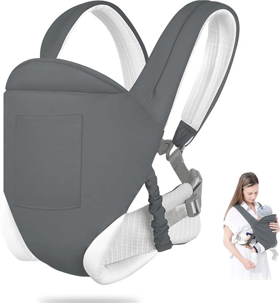 Draagzak - Ergonomische Draagzak - Buikdrager - Comfortabel - Babydrager vanaf Geboorte - Carrier - Kinderdrager - Opbergvakjes van LittleJoey