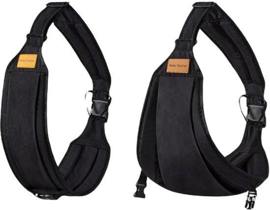 Draagzak - geschikt van pasgeboren tot peuter (3-48 maanden) - 1 stuk-ergonomisch - met verstelbare schouderbanden - lichtgewicht en ademend - zachte katoenen vulling - heupkussen - maximaal draagvermogen 25 kg - zwart van Merkloos
