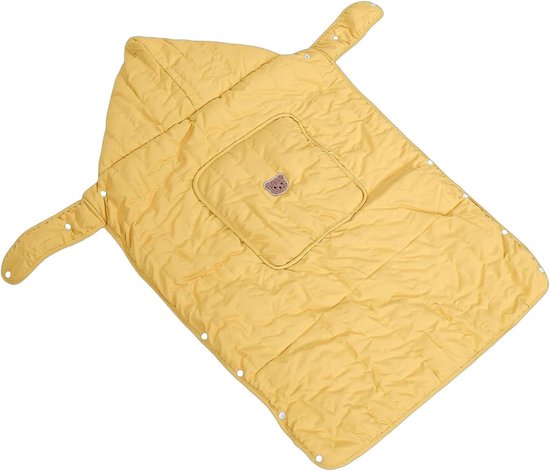 Draagzakhoes Baby - Kinderwagenhoes - Bescherming Buiten - Winddicht Fleece - 77x60cm - Geel Berenpatroon