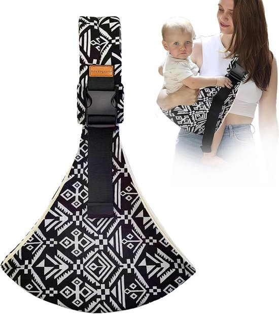 Draagzakken - Zwart/Wit - Draagdoek - Draagbare Draagzak - Peuter Draagzak - Peuter Draagtas - Ademend & Veilig - Baby Draagzak - Chouderdrager - Verstelbare - Katoen en polyester - Voor Baby's en Peuters tot 13.5kg