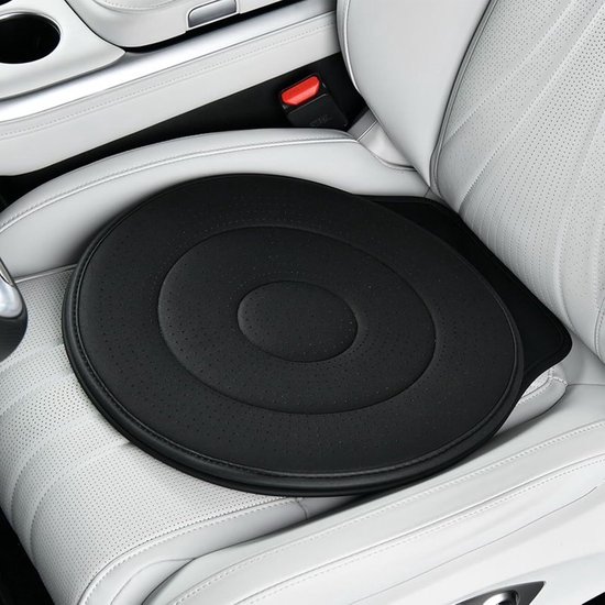 Draaikussen voor in de Auto - 360° Draaibaar Auto Zitkussen - Draaikussen Autostoelzitting - Instaphulp Auto - Uitstaphulp Auto - Antislip Basis - Zwart van Merkloos