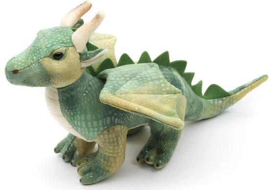 - Draak groen - 26 cm (lengte) - pluche knuffeldier - pluche dier, knuffeldier