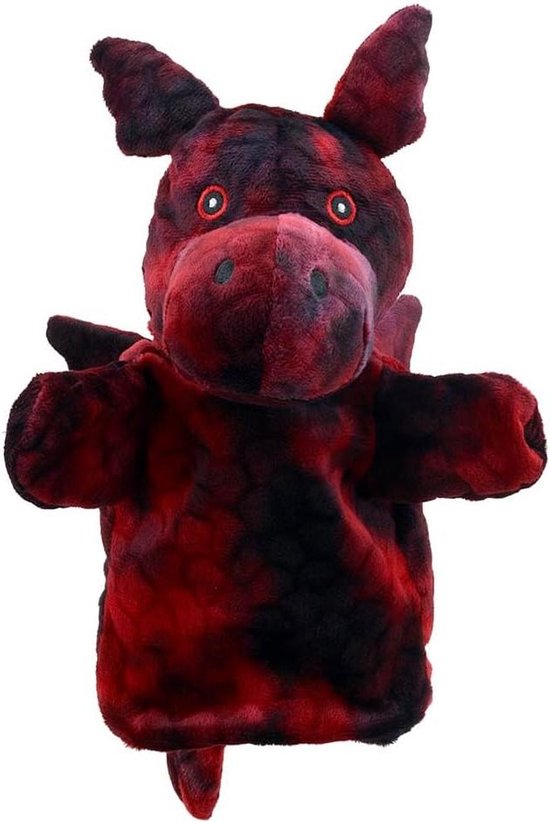 Draak Handpop - Poppen Dieren - Kinderen Vermaken - Extra Zachte Stof - 25 cm - Rood