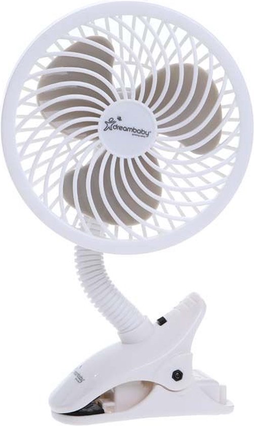 Dreambaby Buggy Wandelwagen Ventilator Wit - Kinderwagen Ventilator met Clip - Flexibele Mini Ventilator voor Buggy, Kinderwagen en Box