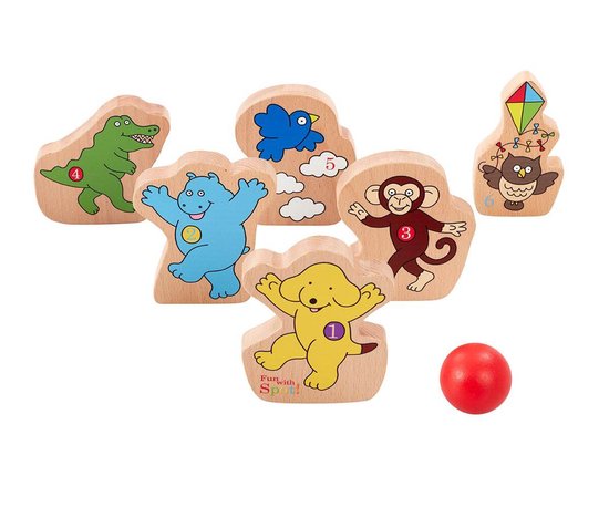 Dribbel houten bowling spel 7 dlg van Studio 100