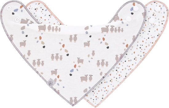 Driehoekige baby sjaal biologisch katoen met drukknopen van Merkloos