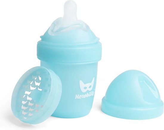 Drinkfles Herobility Double Anti-Koliek Baby Fles 140 ml Turquoise