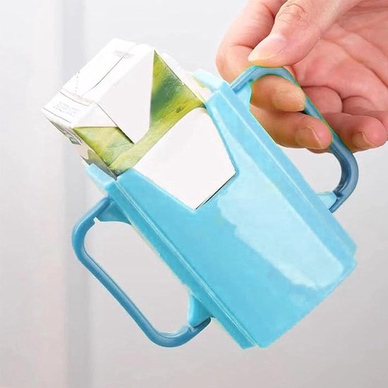 Drinkpakjeshouder - Blauw - Inklapbaar - Pakjeshouder kinderen - Must have Kinderaccessoire ! - Drinkpakjeshouder kinderen - drinkbeker - drinkbeker kinderen van Jippy.