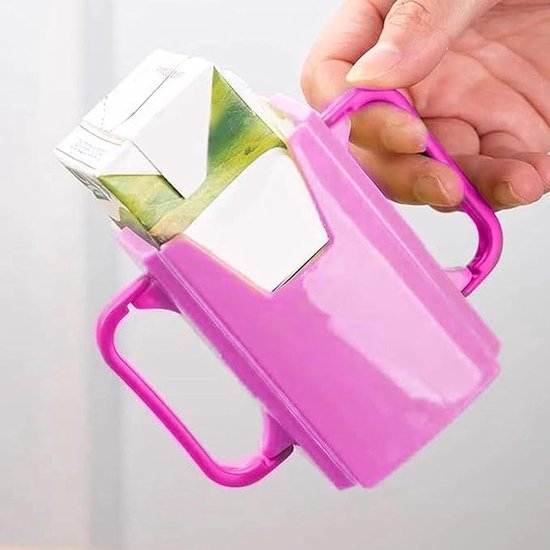 Drinkpakjeshouder - Roze - Inklapbaar - Pakjeshouder kinderen - Must have Kinderaccessoire ! - Drinkpakjeshouder kinderen - drinkbeker - drinkbeker kinderen van Krunzie