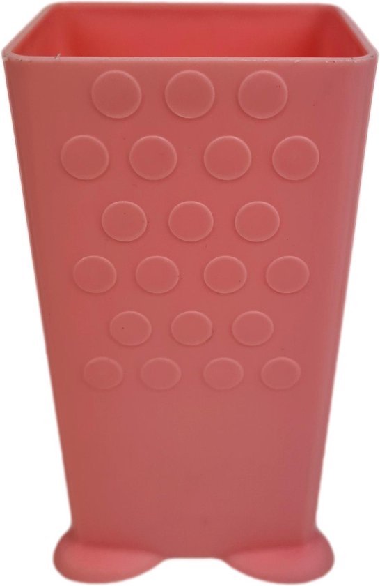 Drinkpakjeshouder TONY - Roze / Zalm - Kunststof - 12 x 5 x 6 cm van Merkloos