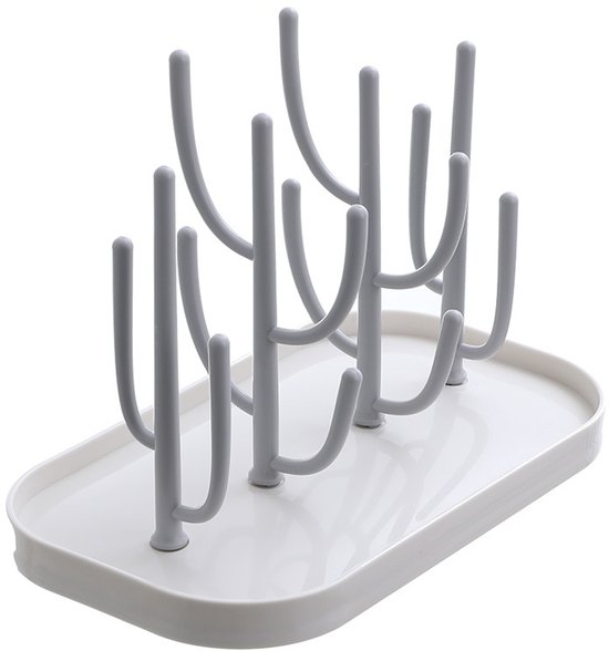 Droogrek voor babyflessen - Flessen Droogrek - Flessenrek - Verwijderbaar flessenrek - Grijs Flessenrek - Grijs PP Flessenrek - Flessenrek - PP van Primeur.