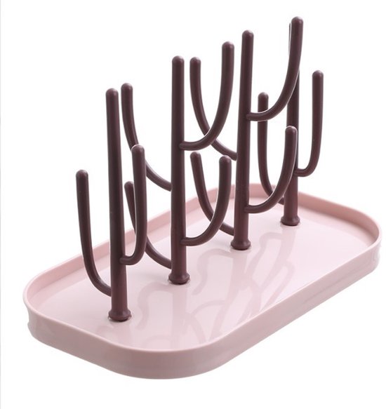 Droogrek voor babyflessen - Flessen Droogrek - Flessenrek - Verwijderbaar flessenrek - Roze Flessenrek - Roze PP Flessenrek - Flessenrek - PP van Nanabeebi