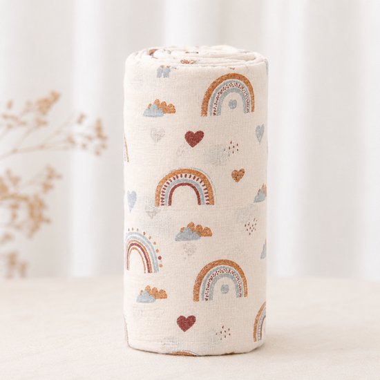 Droomdotje Hydrofiele XL Doek Droomboog - Regenboog Print - Multifunctioneel
