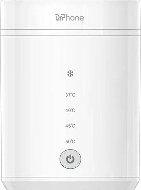 DrPhone WarmWave Pro – Draagbare Flessenwarmer - Fles Snel Opwarmen - 5 standen (Ontdooien + Verwarmen) – Warmhoudfunctie - Flesverwarmer Baby - BPA Vrij - Lange Accu - USB-C