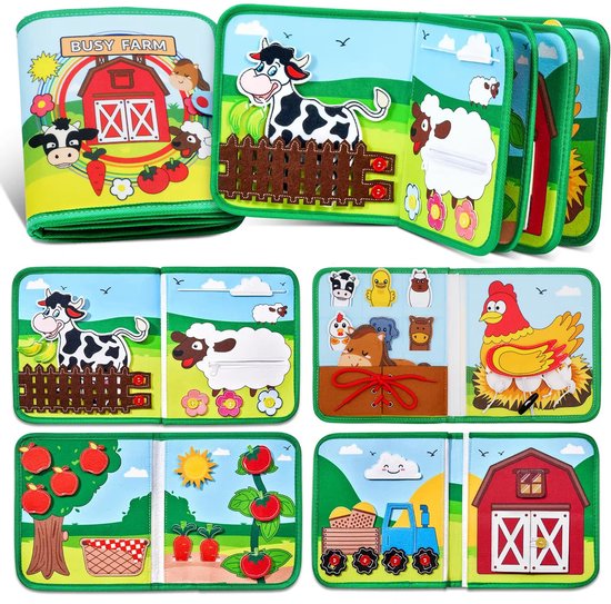 Druk Boek voor Peuters Van 1 Tot 3 Jaar - Montessori Boerderij Activiteitenbord voor Jongens en Meisjes Van 1, 2 en 3 Jaar - Activiteitenbord voor Kleuters (Stijl B) van Merkloos