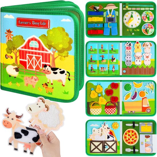 Druk Boek voor Peuters Van 1 Tot 3 Jaar - Montessori Boerderij Activiteitenbord voor Jongens en Meisjes Van 1, 2 en 3 Jaar - Activiteitenbord voor Kleuters (Stijl C) van Merkloos