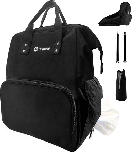 Drymon Luiertas rugzak met afneembaar verschoonbedje - verzorgingstas - comfortabel verschoonbedje - babytas - inclusief flessenverwarmer en kinderwagenhaken - inclusief USB oplaadstation - 25L - waterafstotend van Drymon