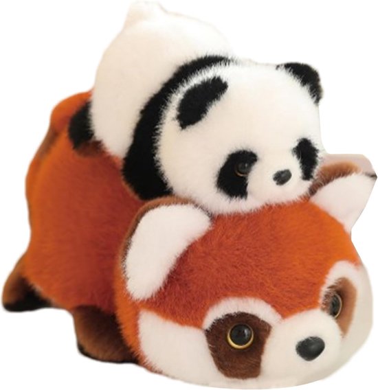 Dubbele Panda Knuffel - Omkeerbaar Speelgoed - Kinderslaapkamer Decoratie - Twee Zijden Design - 35CM - Veelkleurig van Merkloos
