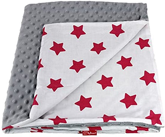 Dubbelzijdige Pluizige Babydeken 75 x 100 cm - OEKO-TEX Katoen en Minky - Perfecte Knuffeldeken voor Baby's