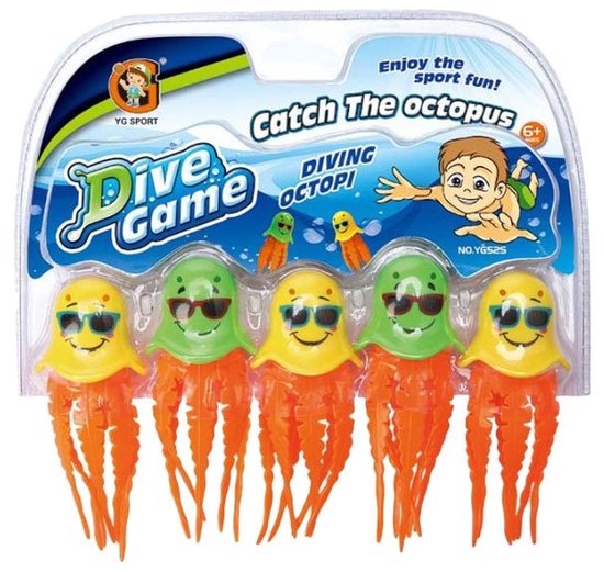 Duik speelgoed octopus set - kleurrijke duikfiguren voor in het water.